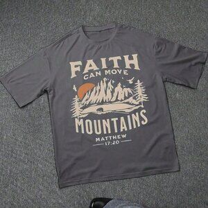 Faith Can Move Mountains T-Shirt 100% Heavy Cotton T Shirt